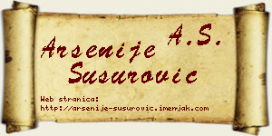 Arsenije Susurović vizit kartica